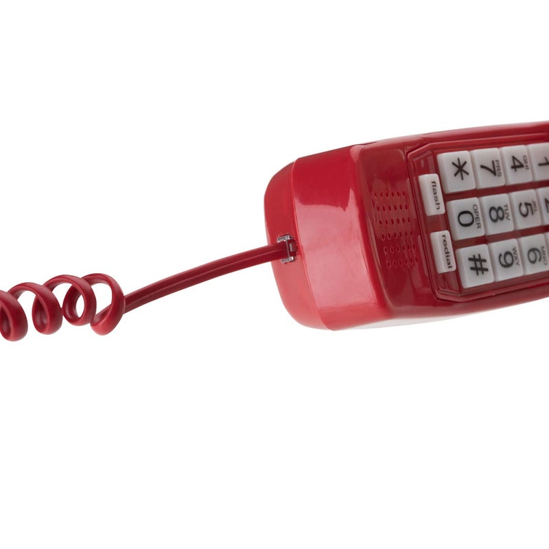 iSoHo Phones: Telephone Cord Handset Curly - Phone Color Crimson Red 25ft Long - Works on virtually All Trimline Style Phones and Princess Type Telephones - Landline Telephone Accessory - Image 3